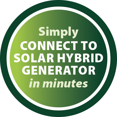Simply CONNECT TO SOLAR HYBRID GENERATOR in minutes